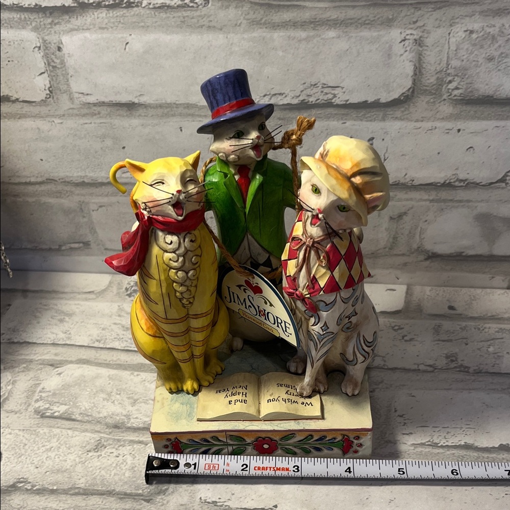 Caroling Cats Jim Shore Colorful Cat Trio Figurine Christmas holiday winter - Picture 10 of 12